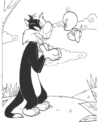 tweety and sylvester coloring pages