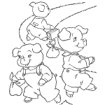 three pigs fairy tale coloring pages