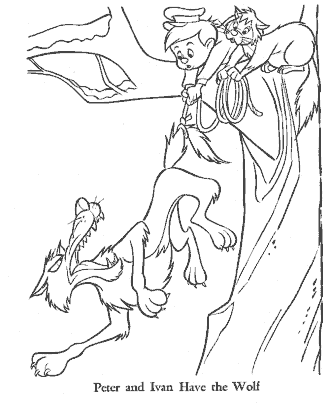 peter and the wolf coloring page