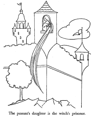 fairy tale Rapunzel coloring page