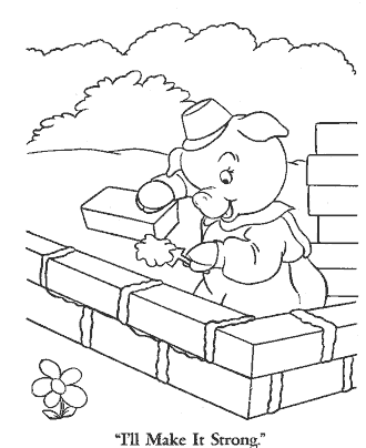 three little pigs coloring page