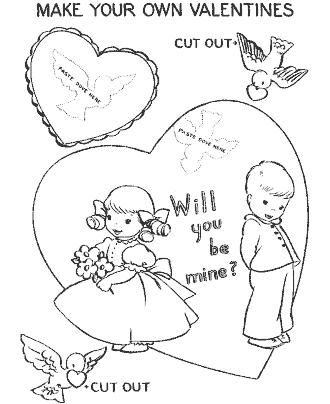 Valentine´s Day crafts coloring page