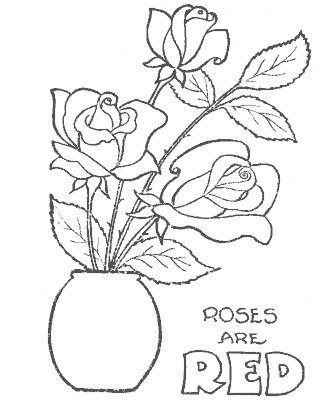 Valentine flowers coloring page