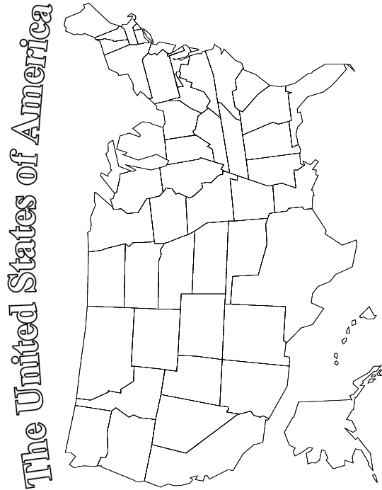 usa map coloring pages
