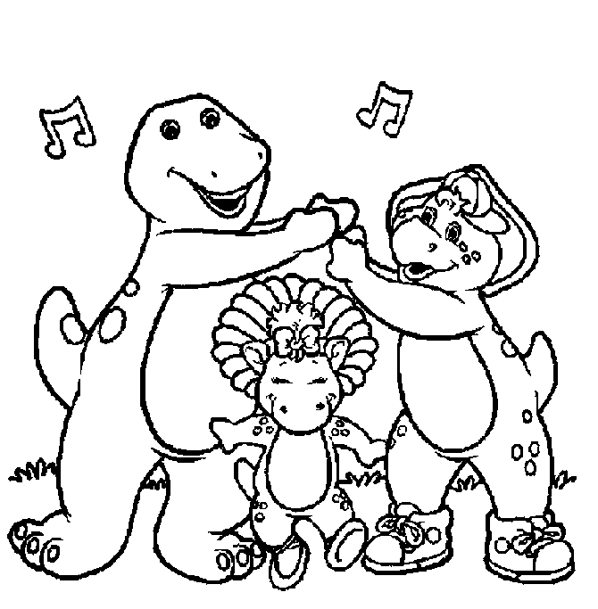 Free printable Barney coloring book pages