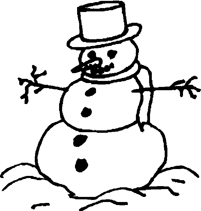 snowman hat coloring page. Snowman Coloring Page.