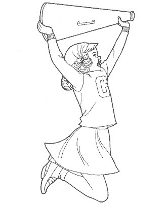 cheerleader coloring page for girls