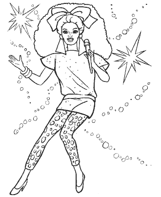rock star coloring page for girls