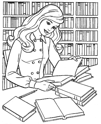 school coloring page for girls