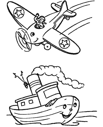 boat coloring page