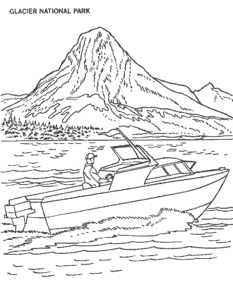 motor boat coloring page