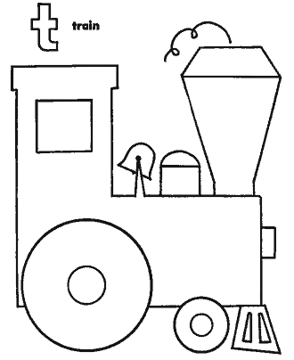 coloring page of trains